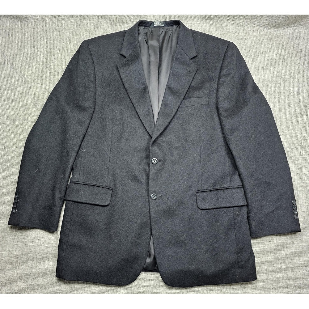 Jos‎ A Bank Blazer Mens 44R Black 100% Cashmere Gordon Two Button Sport Coat